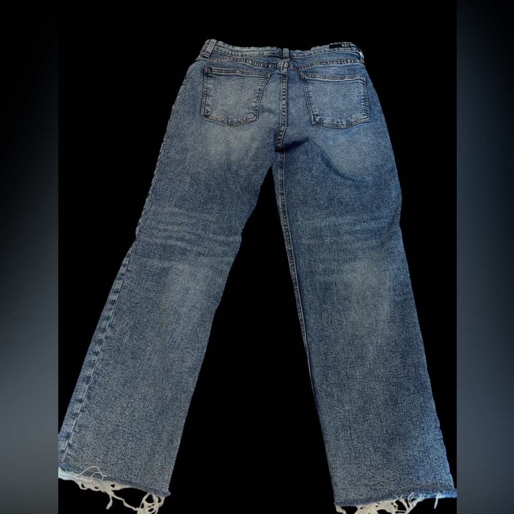 KUT from the Kloth Rachel Fab Ab Distressed Mom Jeans Size 10 High Rise Crop - Picture 2 of 10